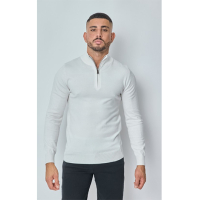 Capo Sweater met ritssluiting - White